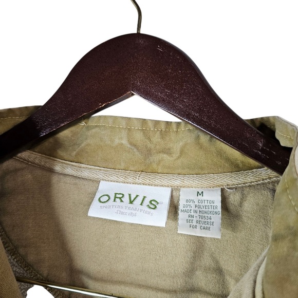 Classic Orvis Quarter-Zip Sweatshirt | Men's M Tan Sporting Traditions - Picture 4 of 5